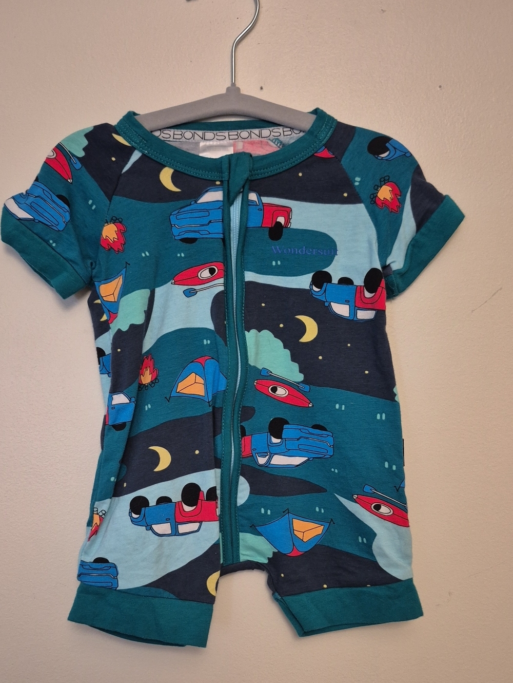 0-3mth - Camping Bonds Zip Romper